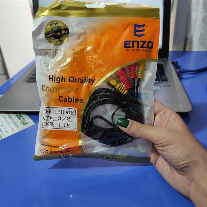 کابل 3 به 3 برند enzo,یک و نیم متری